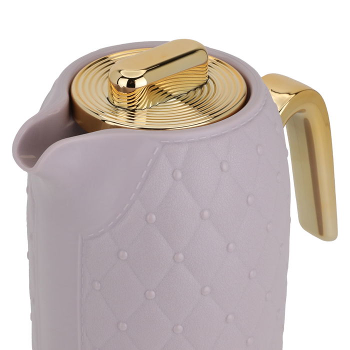 Timeless rattan thermos, light purple with a golden handle, 1 liter image 4
