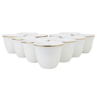 Arabic Porcelain White Gold Stripe Coffee Cups Set 12 Pieces product image