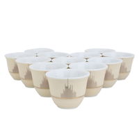 Arabic Coffee Cups Set Light Beige Porcelain 12 Pieces product image