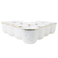 Arabic Porcelain White Horse Pattern Coffee Cups Set 12 Pieces product image