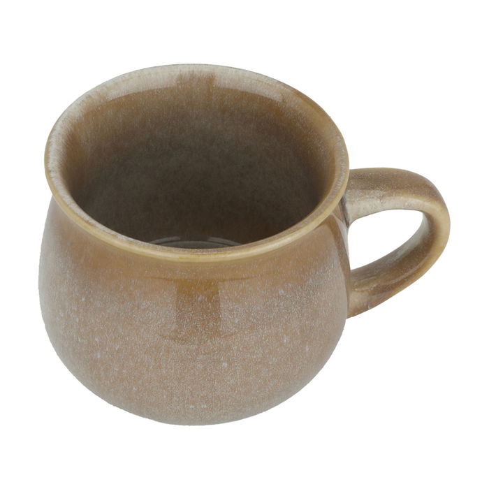 Round ceramic cup with cappuccino handle, medium 8.5 cm image 2