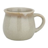 Round ceramic mug with light beige handle large 14 product image