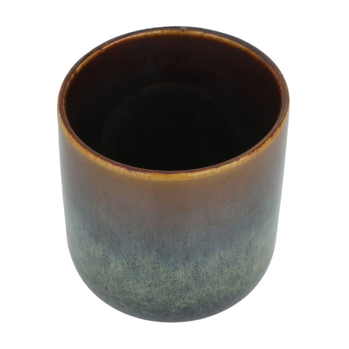 Brown Gray Round Ceramic Mug Small 3.5 image 2