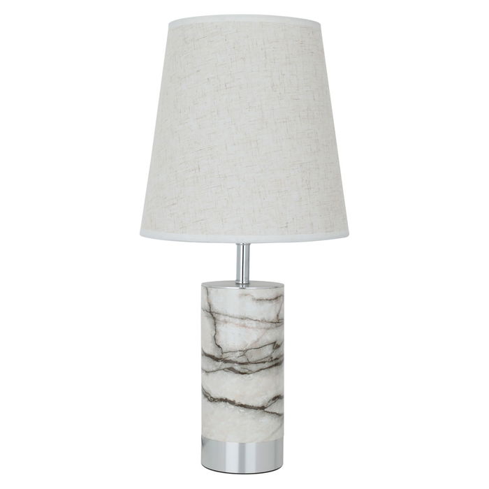 Edison Beige lamp with grey marble base image 1