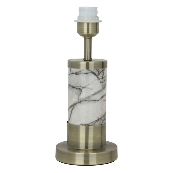 Edison beige lamp with marble base in gold image 3