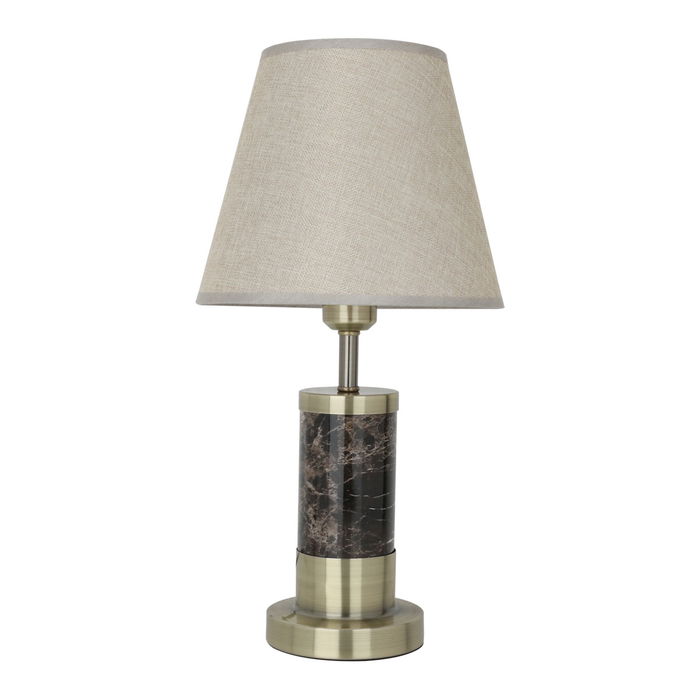 Edison beige lamp with marble base black gold image 1