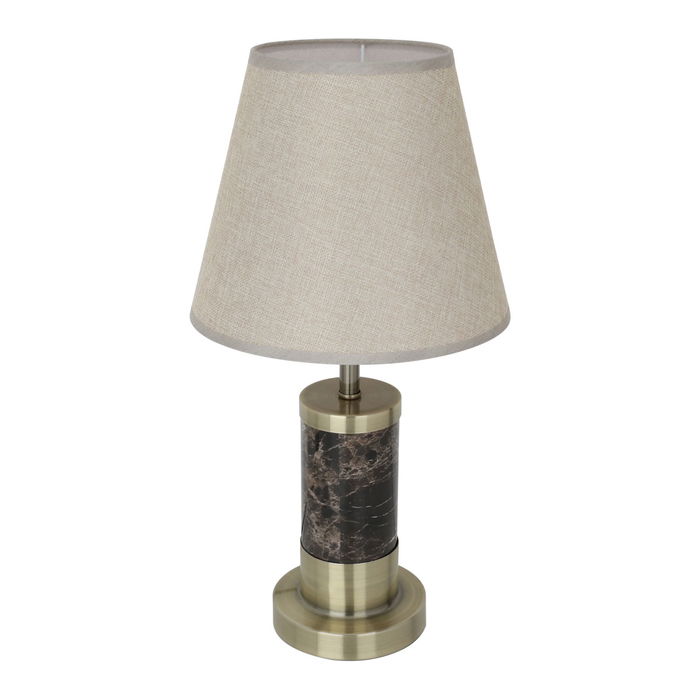 Edison beige lamp with marble base black gold image 2