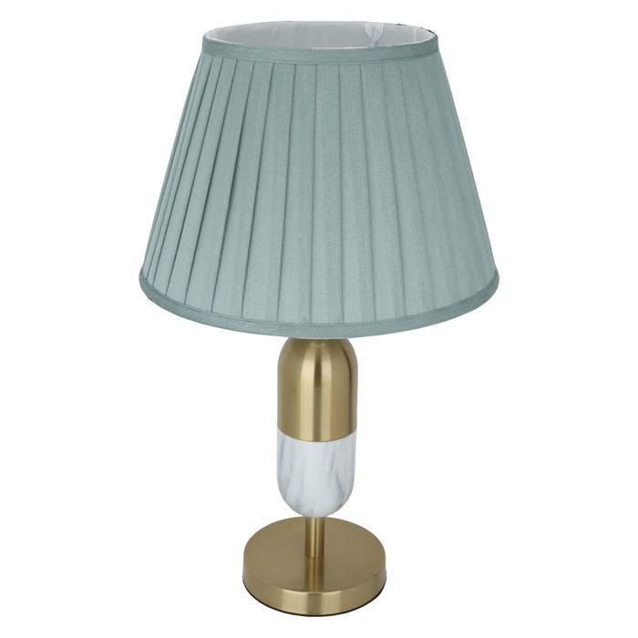 Edison Light Green Lamp with Marble Base White and Gold image 2