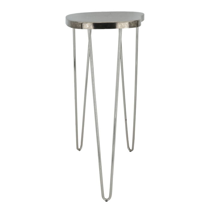 India silver corrugated table and base image 1