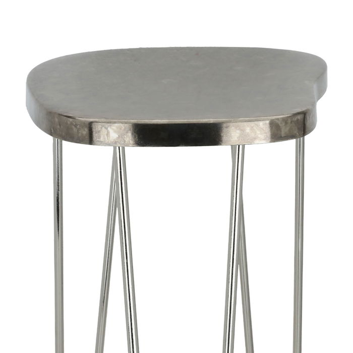 India silver corrugated table and base image 3