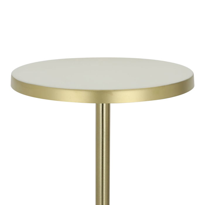 India light beige round table with golden rim with base image 3