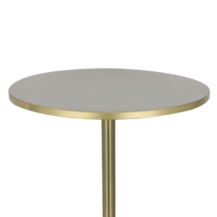 India light brown round table with golden rim and base image 3