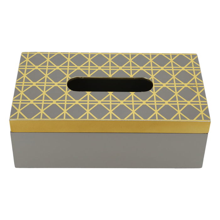 India wooden napkin box cappuccino with embossed gold lid image 1