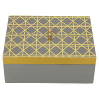 India Rectangular Wooden Cappuccino Box with Embossed Gold Lid product image