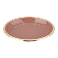 India Plate Serving Oval Dessert Peach Steel With Gold product image