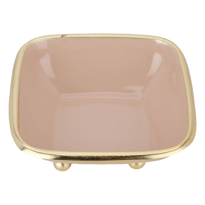 India Plate serving a pink square steel solution with golden legs image 3