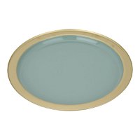 India Plate Serving Round Solution Light Green Steel With Gold product image