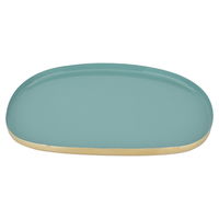 India Plate Serving Sweet Steel Oval Light Green product image