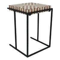 طاولة تقديم خشب مربعات بني بيج صغير product image