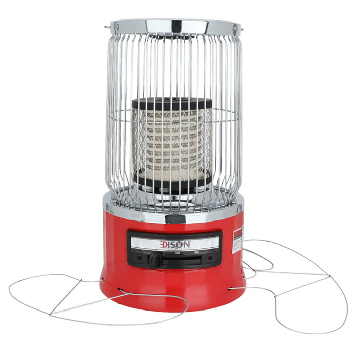 Edison Electric Heater Round Ribbed Red 2 Temperature Levels 2000 Watt image 1