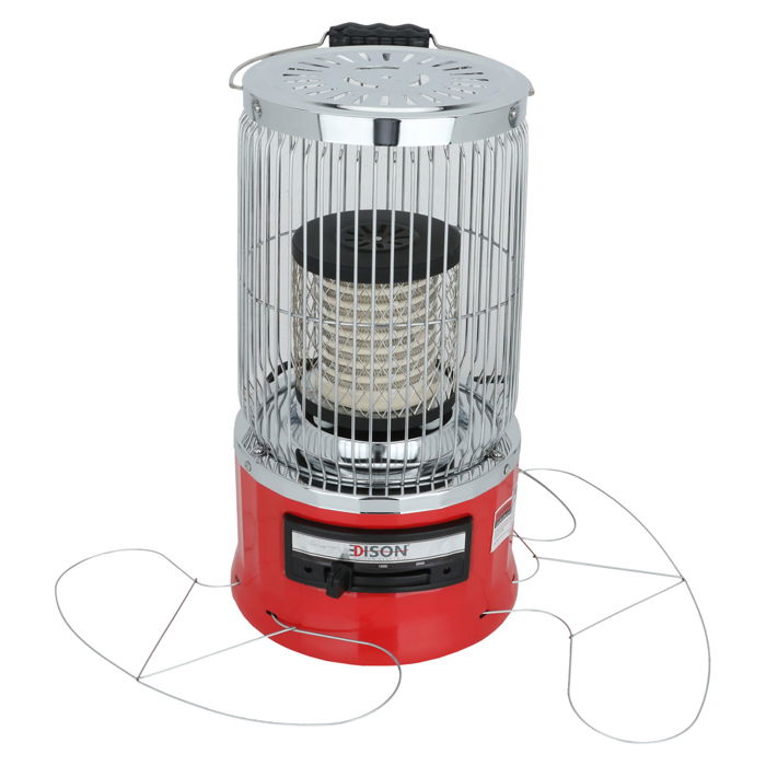Edison Electric Heater Round Ribbed Red 2 Temperature Levels 2000 Watt image 2