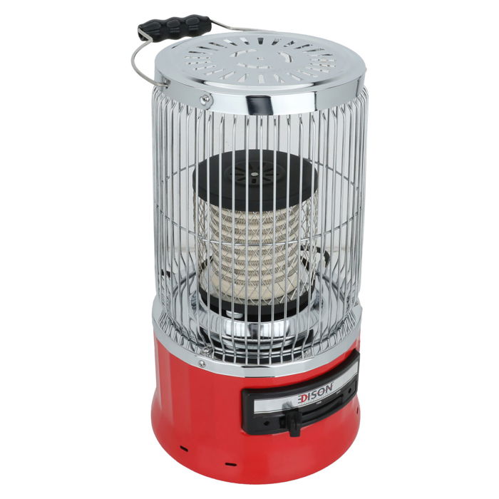 Edison Electric Heater Round Ribbed Red 2 Temperature Levels 2000 Watt image 3