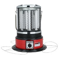 Edison red circular electric heater with 3 heat levels, 2000 watts product image