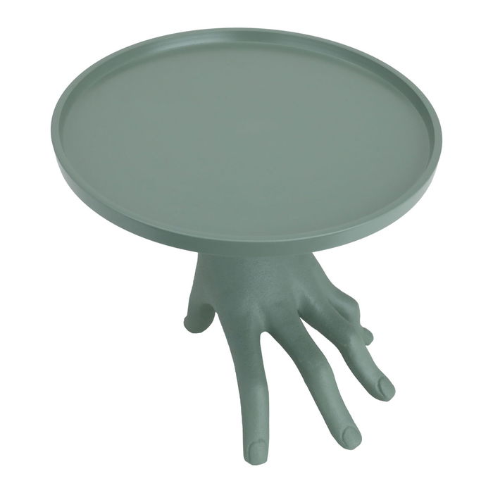 India Round Light Green Stand Cake With Hand Base image 2