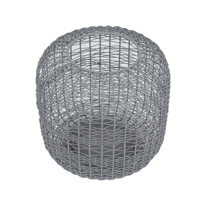 India light grey candle holder bird cage shape image 1