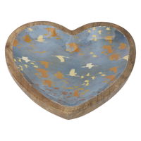 India small blue blue heart-shaped wood plate product image