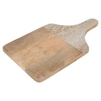 India rectangular wood serving board with large beige wooded hand product image