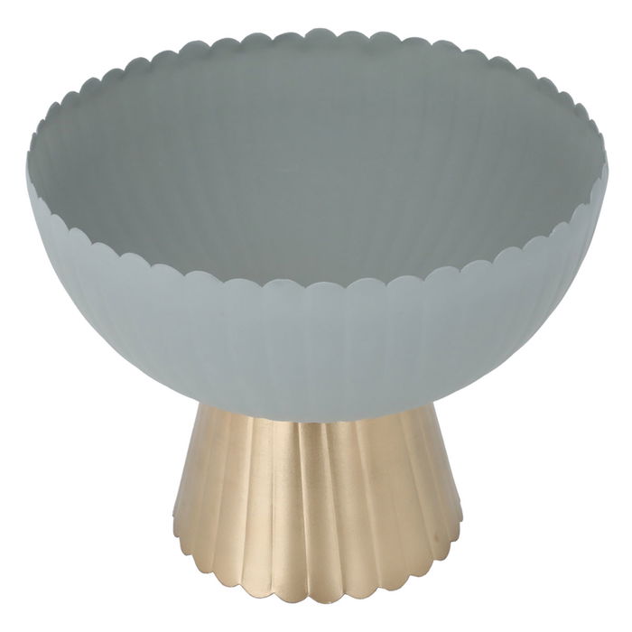 Light Grey Round Serving Stand With Gold Base (23.5 x 23.5 x 19 cm) image 3