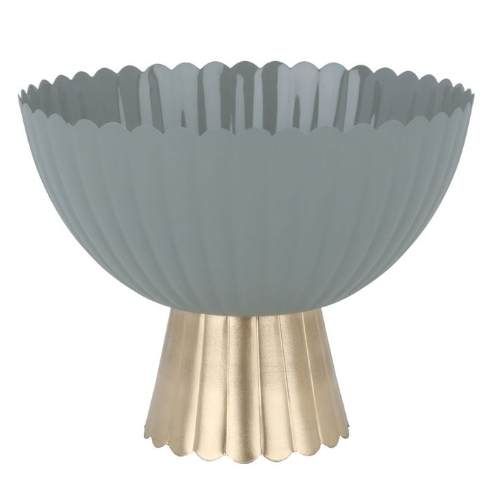 India Light Grey Round Serving Stand With Medium Gold Base image 1