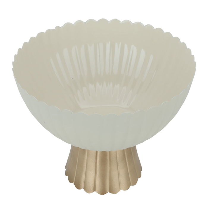 India Stand Light Beige Round Serving With Medium Gold Base image 2