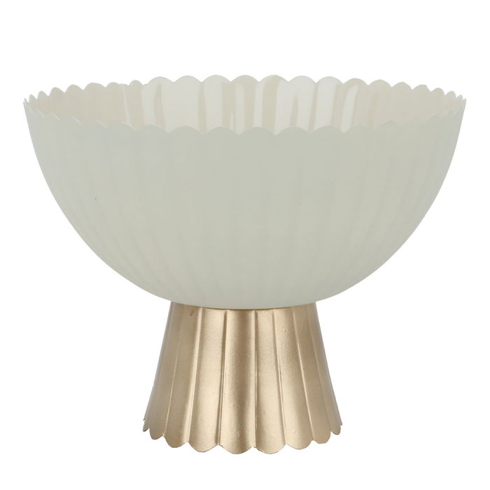 India Stand Light Beige Round Serving With Medium Gold Base image 1