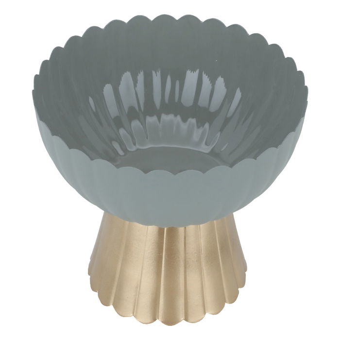 India Light Grey Round Serving Stand With Small Gold Base image 2