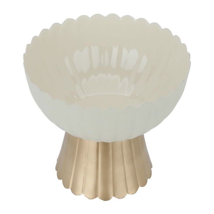 India Stand Light Beige Round Serving With Small Gold Base image 2