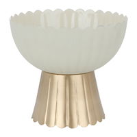 India Stand Light Beige Round Serving With Small Gold Base product image