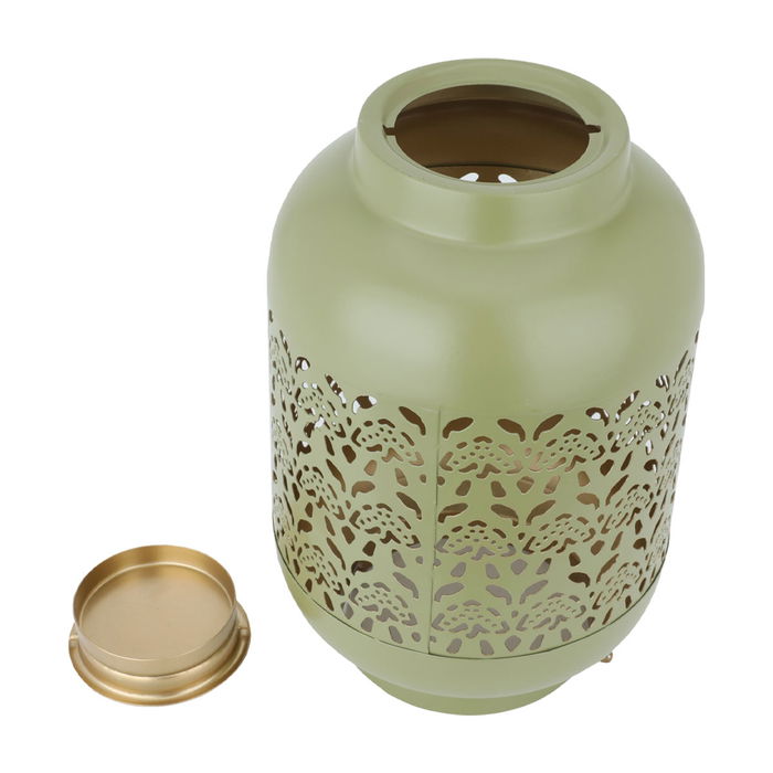 India oil candle holder with big golden hand image 3