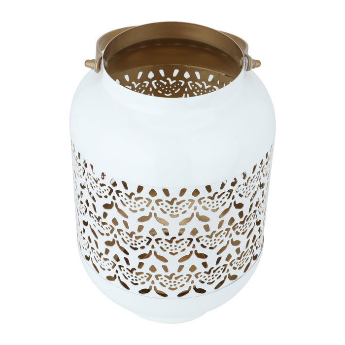 India white candle holder with big golden hand image 2