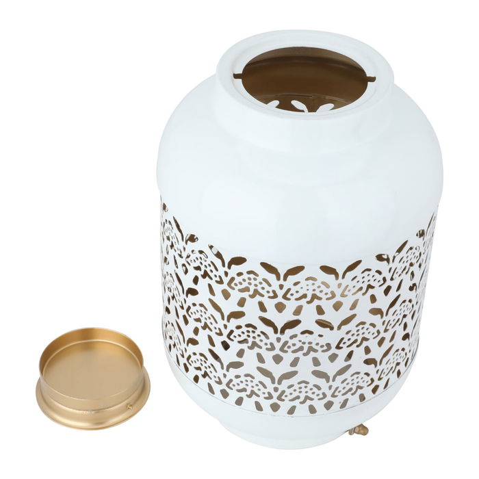 India white candle holder with big golden hand image 3