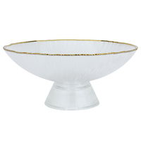 Clear glass serving stand with a base product image