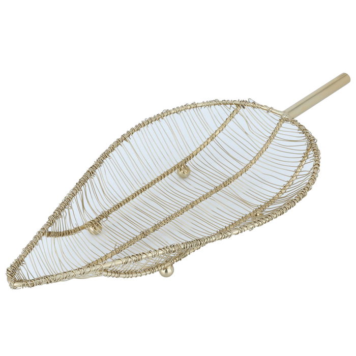 Serving dish, steel, leaf shape, golden, 35 cm image 1