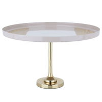 Steel cake stand, beige and gold with a base of 29 cm product image