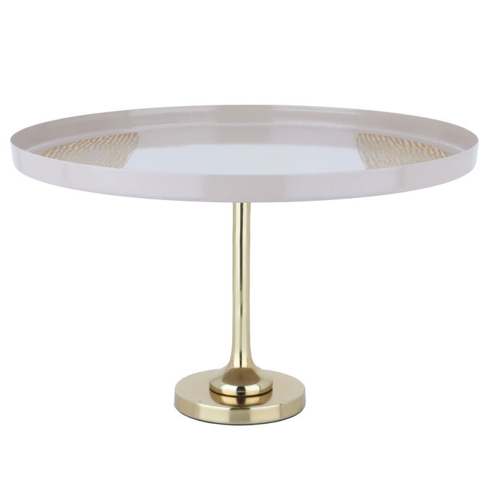 Steel cake stand, beige and gold with a base of 29 cm image 2