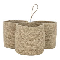 India Beige wicker storage basket divided 3 digits product image