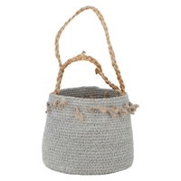 . India Wicker Basket Grey Brown Hand 10 cm product image