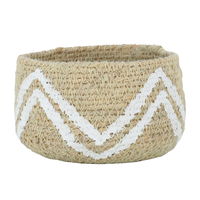 India Beige Cotton Fabric Basket White Stripe 8 cm product image