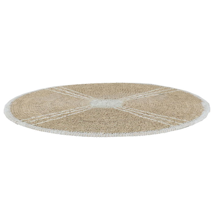 . India Beige Wicker Circle Sheet White 33 cm image 2