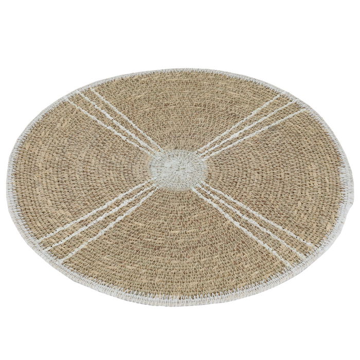 . India Beige Wicker Circle Sheet White 33 cm image 1